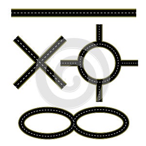 Road for concept design. Travel concept. Line vector icon. Top view. Vector illustration. Stock image.