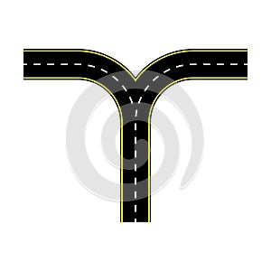 Road for concept design. Travel concept. Line vector icon. Top view. Vector illustration. Stock image.