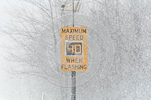 Road Conditions - Maximum Speed Limit Sign