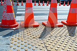 Road Cone, Construction Cone, Red Plastic Warning Sign, Road Witches' Hat, Channelizing Cone on Street
