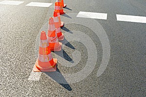 Road Cone, Construction Cone, Red Plastic Warning Sign, Road Witches' Hat, Channelizing Cone on Street