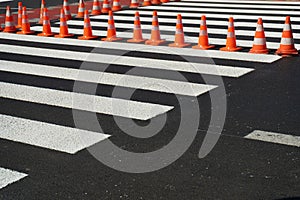 Road Cone, Construction Cone, Red Plastic Warning Sign, Road Witches' Hat, Channelizing Cone on Street