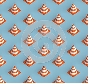 Road cone seamless, 3d rendering