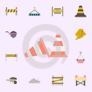 road cones colored icon. Building materials icons universal set for web and mobile
