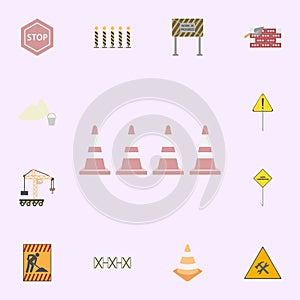 road cones colored icon. Building materials icons universal set for web and mobile