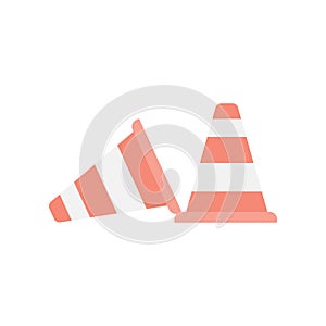 road cones colored icon. Element of colored construction sign for mobile concept and web apps. Color road cones icon can be used f