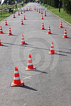Road cones with reflective band