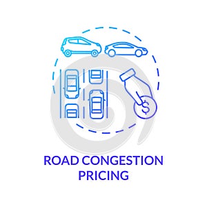 Road congestion pricing concept icon