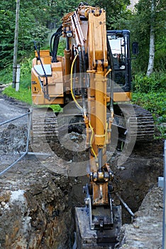 Road construction excavator