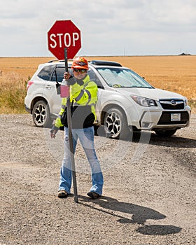 Road construction flagger