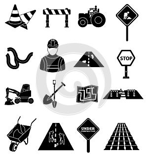 Road Construction icons set