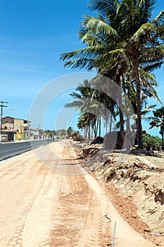 A road construction in Maceio