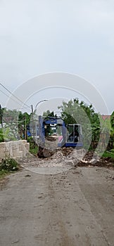 road construction projects using large equipmen photo