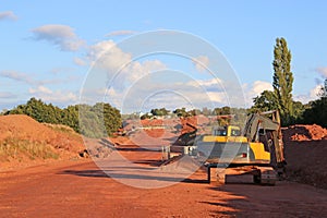 Road construction site