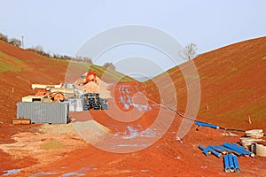 Road construction site