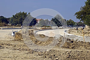 Road construction site