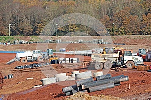 Road construction site