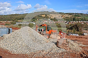 Road construction site