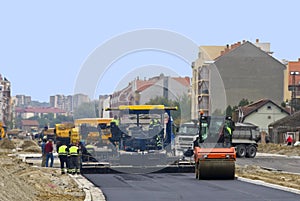 Road construction site