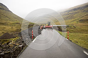 Road construction site