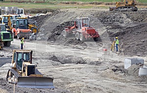 Road construction site