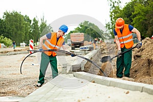 Road construction site