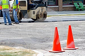 Road construction site