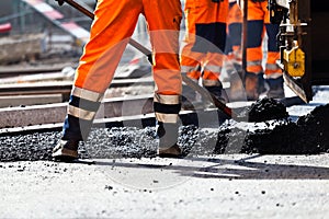 Road construction, worker