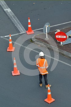 Road construction worker