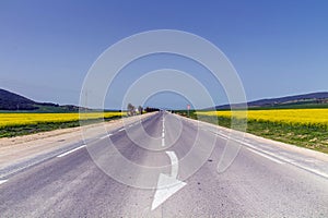 A Road in the Countryside of El Krib, Northwest Tunisia