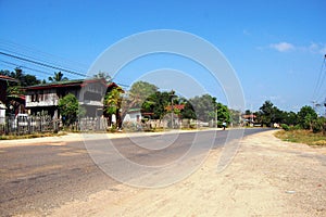 Road in countryside at Vientiane City Loas