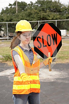 Road Crew Slow Sign