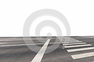 Road with crosswalk isolated