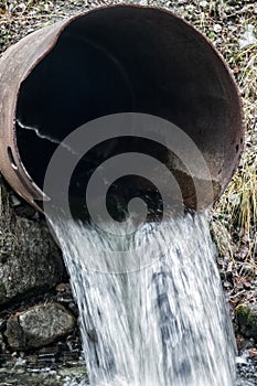 Road culvert in the fall