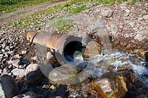 Culvert was washed away by the waters of stream
