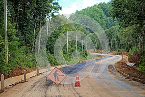 The road currently under construction.
