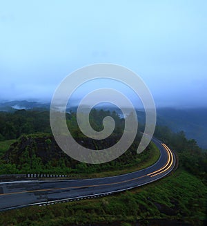 Road curve in Chiangmai, Thailand