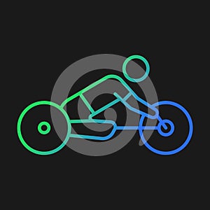 Road cycling gradient vector icon for dark theme