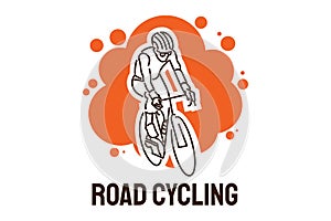 Road Cycling sport vector line icon.