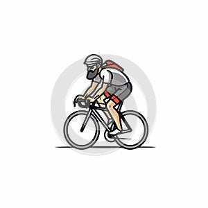 Road cyclist hand-drawn illustration. Cyclist. Vector doodle style cartoon illustration photo