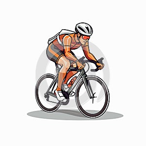 Road cyclist hand-drawn illustration. Cyclist. Vector doodle style cartoon illustration photo