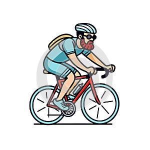 Road cyclist hand-drawn illustration. Cyclist. Vector doodle style cartoon illustration photo