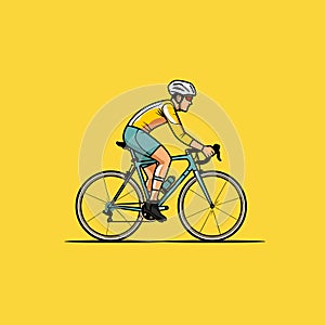 Road cyclist hand-drawn illustration. Cyclist. Vector doodle style cartoon illustration photo