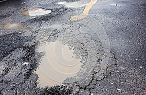 Road damage from flood