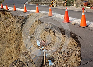 Road Damaged by Landslide