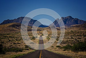 Road through Davis Mountains, Texas