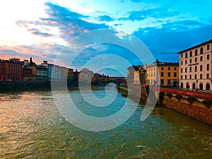 Florence in the arno river in  firenze  in Tuscany Italy photo