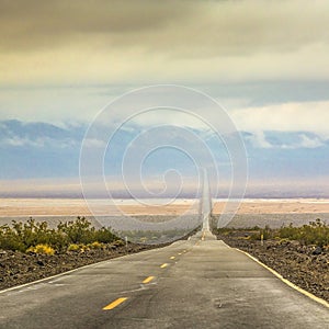 Road through desert