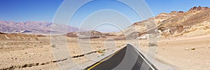 Road through the desert of Death Valley National Park