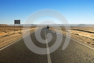 Road in desert. Egypt